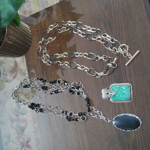 Turquoise Pendant and Necklace Bundle